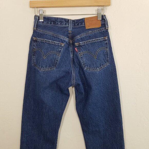 Levi's 501 Premium High Rise Button Fly Jens Blue Size 23 - Picture 6 of 9